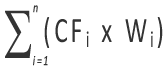 Sum of each weighted cash flow.