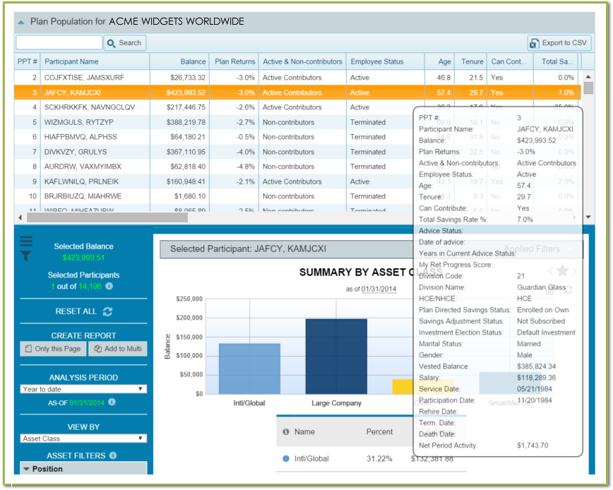 Plan Analytics Grids Examples.