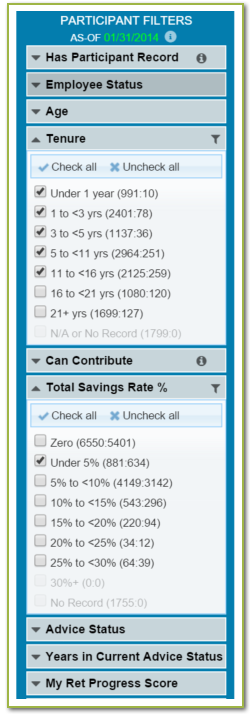 select filters from the filters panel and apply